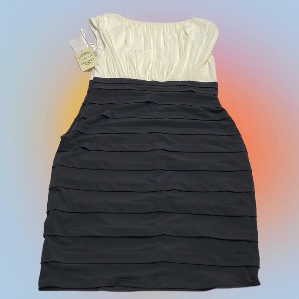 SANGRIA Women’s 10 Cream Black Sleeveless Dress - Picture 3 of 4